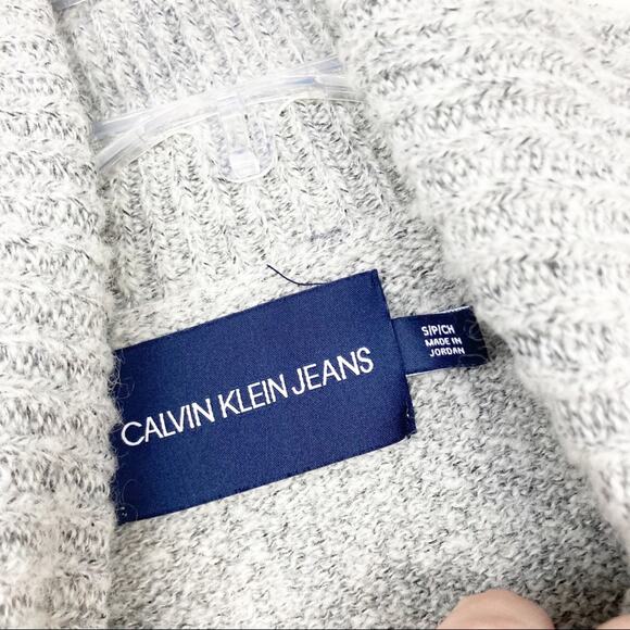 Calvin Klein Jeans Gray Ribbed Wool Blend Turtleneck Sweater Sz S - Picture 2 of 5